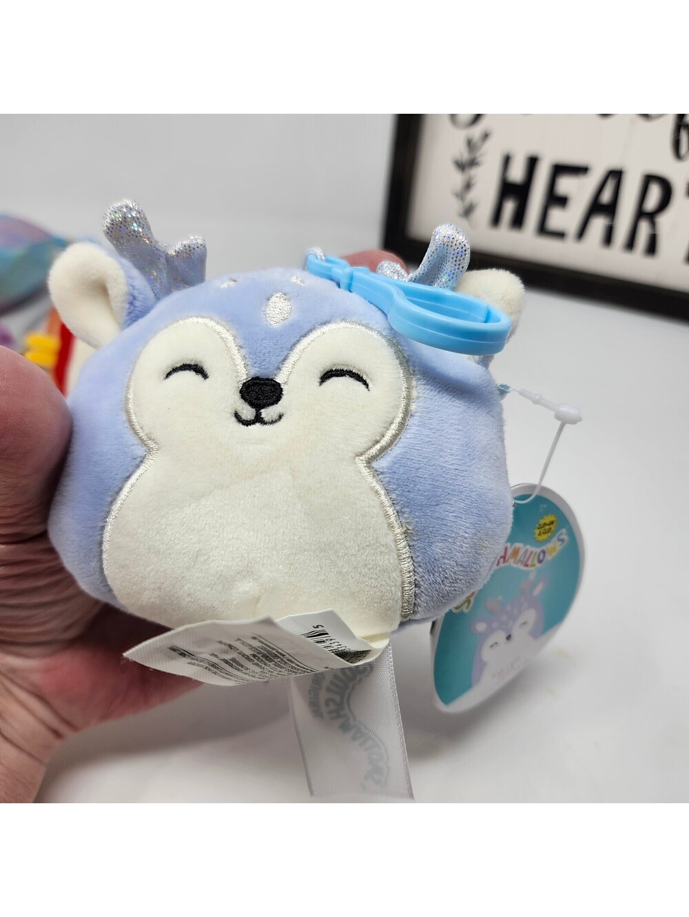 Squishmallows Farryn Fawn Reindeer 3.5" Clip-On Plush #476 w/ Tag